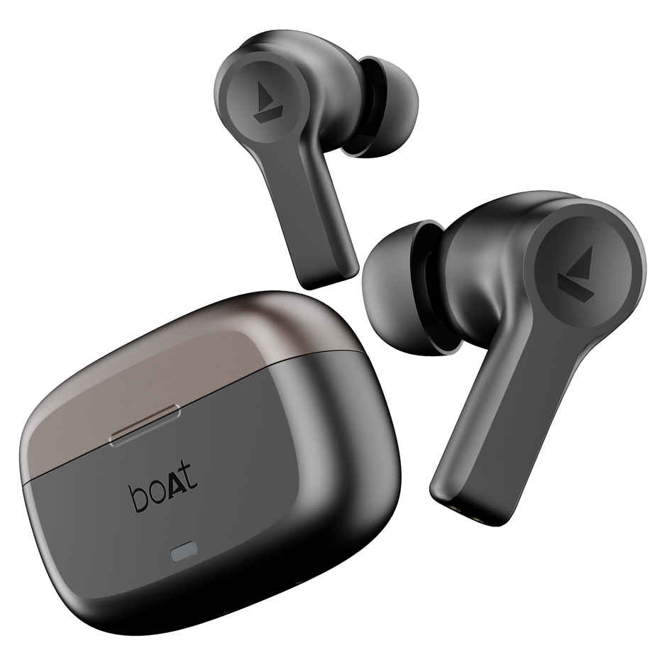 boAt Nirvana Lucid TWS Earbuds w/ 32 dB ANC, Multi-Point Connectivity, in-Ear Detection, 60HRS Playback, Hearables App, 4 Mics ENx, IPX5 TWS Ear Buds - Gunmetal Black
