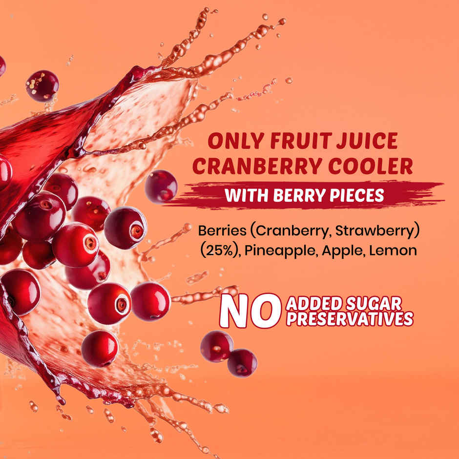 Yu Cranberry Cooler With Berry Pieces - Only Fruit Juice