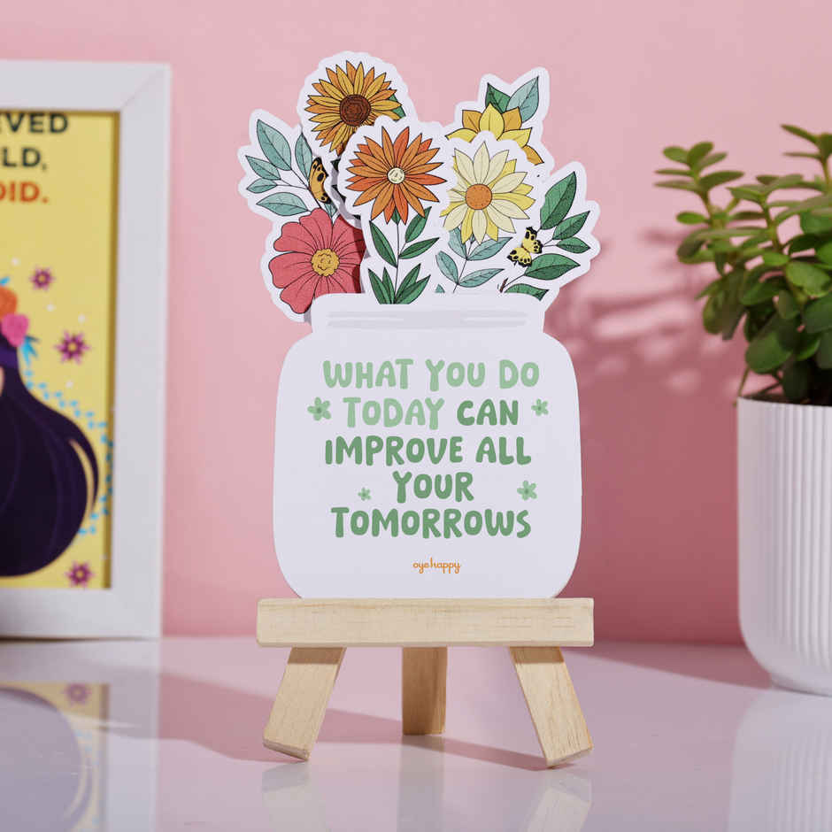 Positive Vibes Easel with Quotes on Positivity and Happiness | Oye Happy