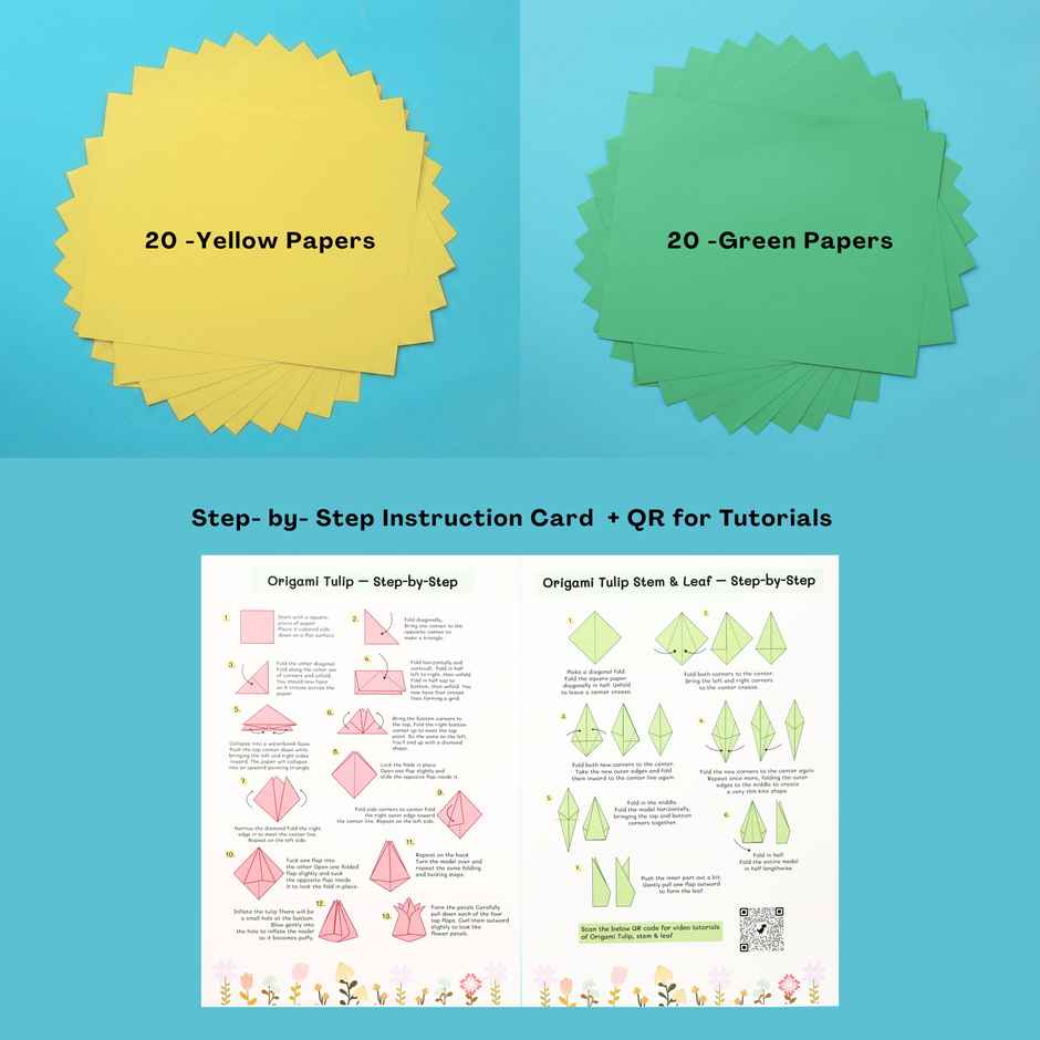 Origami Flowers Making Kit | DIY Paper Folding Kit for Creating Beautiful Origami Flowers|Oye Happy