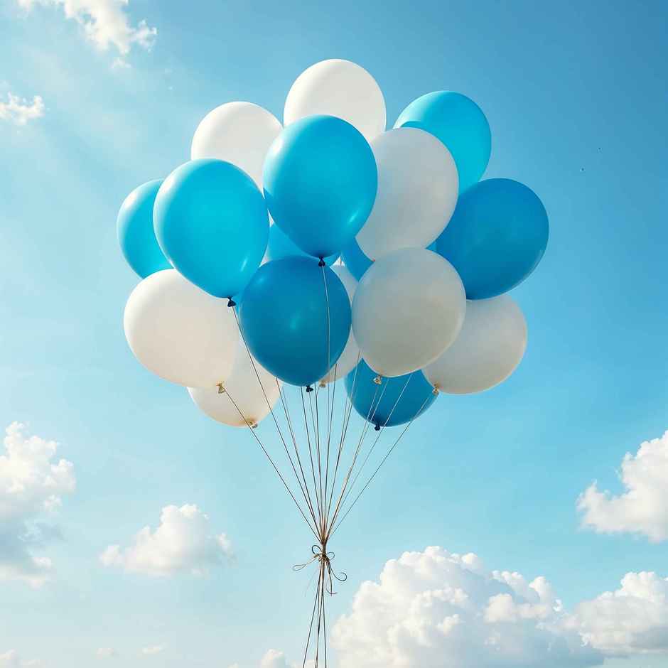 Blue And White Balloons