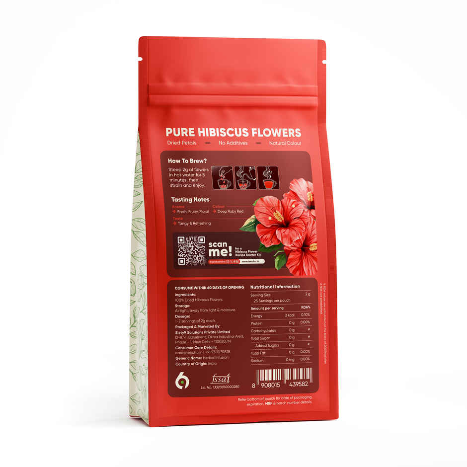 Tencha Hibiscus Flower Caffeine-Free Blue Tea Herbal Infusion