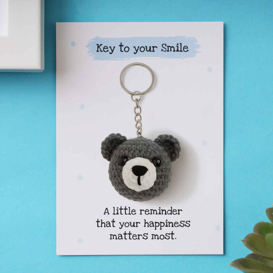 Crochet Bear keychain | Oye Happy