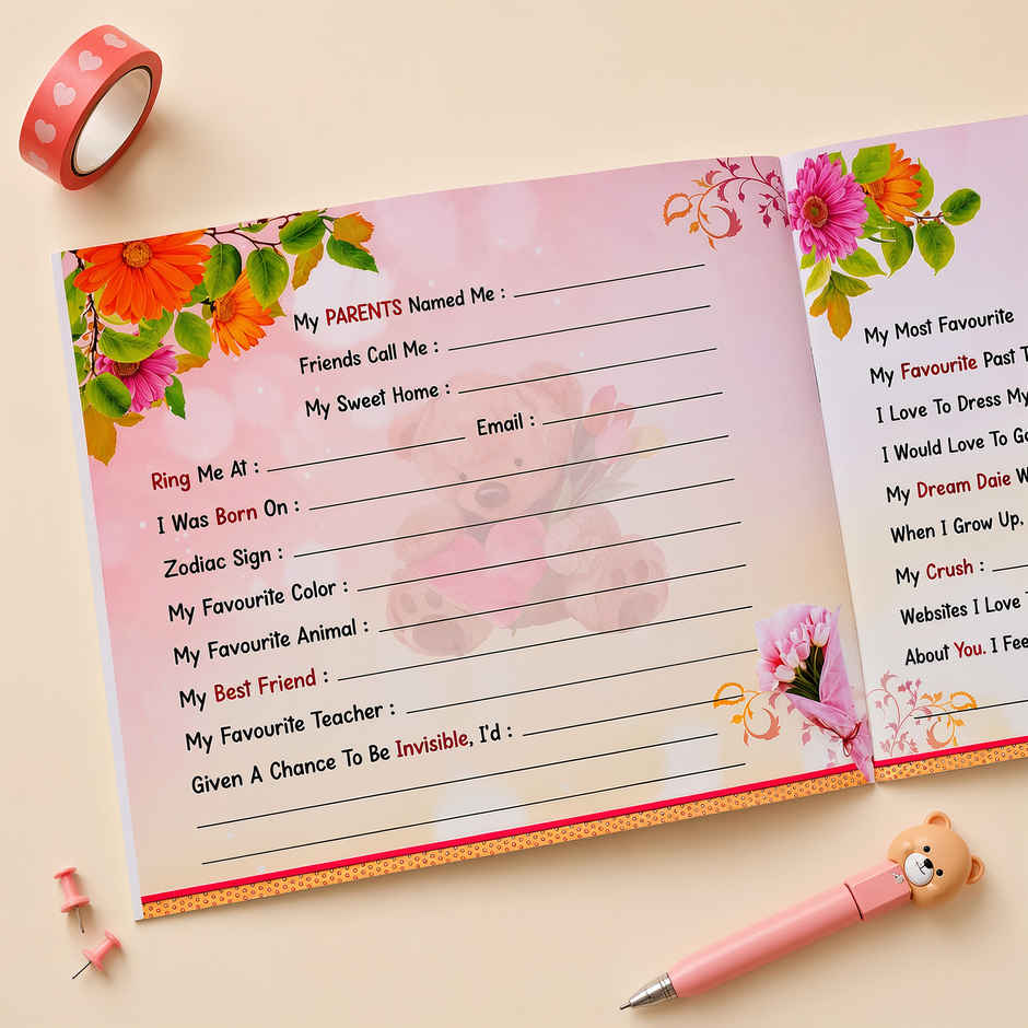 Vintage Teddy Bear Slam Book for Friends | Oye Happy