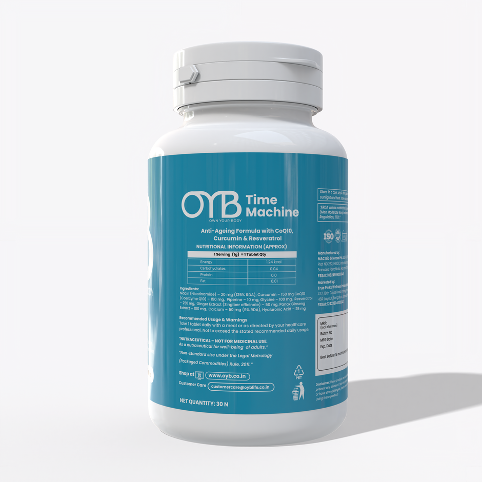 OYB Anti-Ageing Formula with CoQ10, Curcumin & Resveratrol