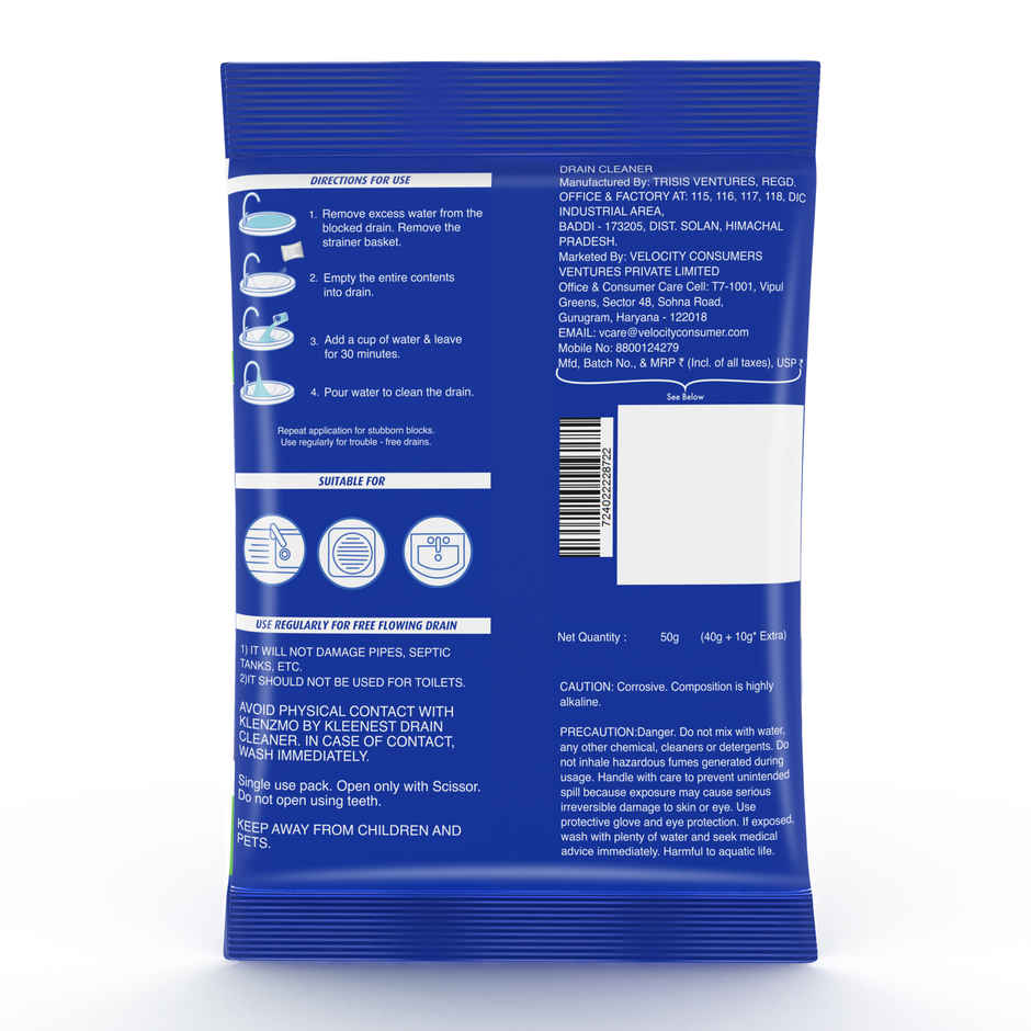 Klenzmo Drain Cleaner Powder