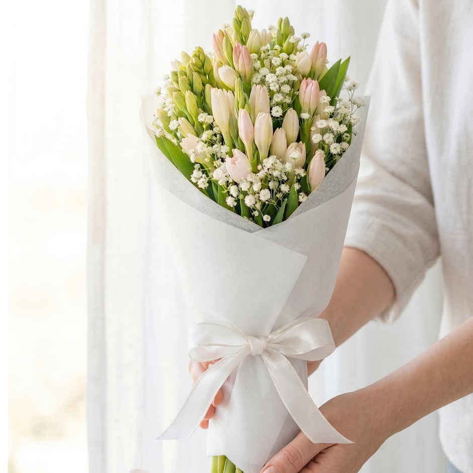 White Tuberose With Fragrance | 5 Stems
