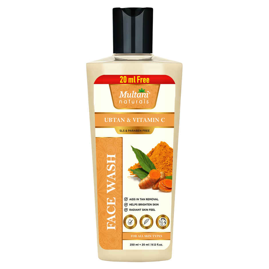 Multani Naturals Ubtan & Vitamin C Face Wash | Reduce Tan & Boost Radiance | No SLS Paraben