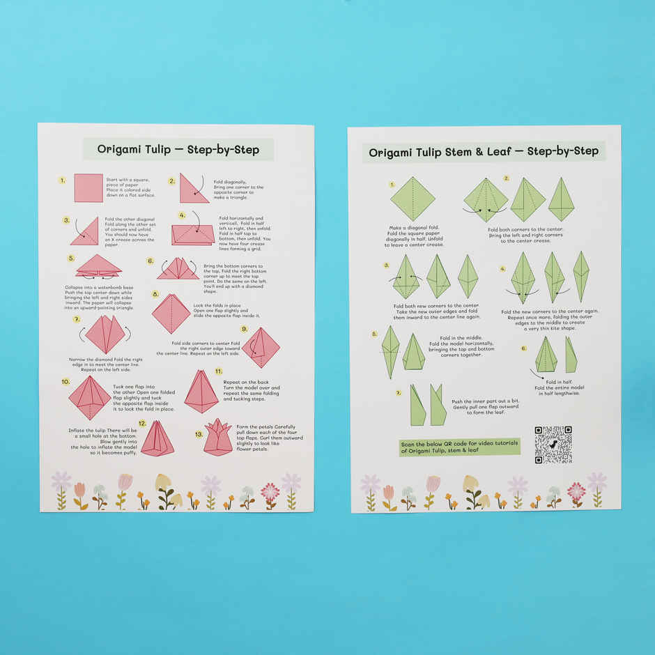 Origami Flowers Making Kit | DIY Paper Folding Kit for Creating Beautiful Origami Flowers|Oye Happy