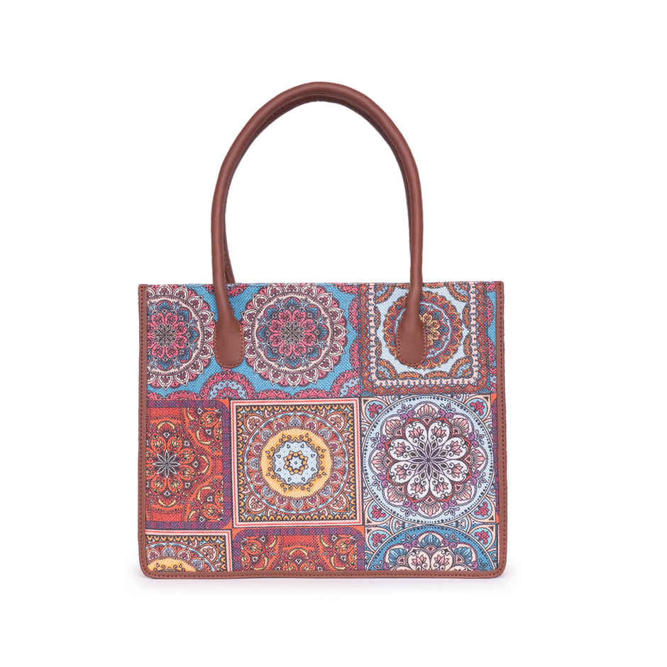 Zouk Multicolour Mandala Print Book Tote - Multicolour