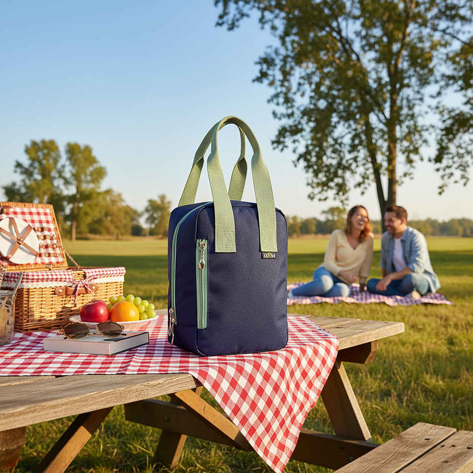 HOOM Solid Colour Lunch Bag with Met-PET Insulation & Front Pocket | Fresh and Warm for Longer