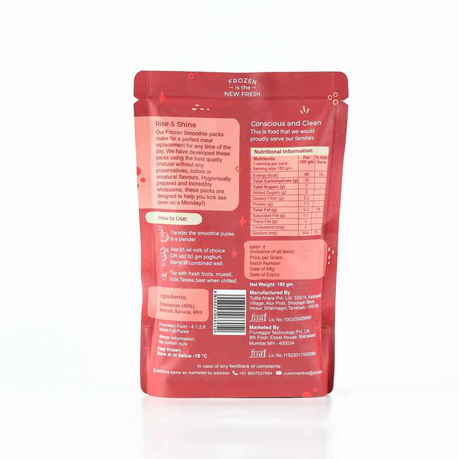 Pluckk Healthy & Lactose Free Beetox Smoothie | Serves 1