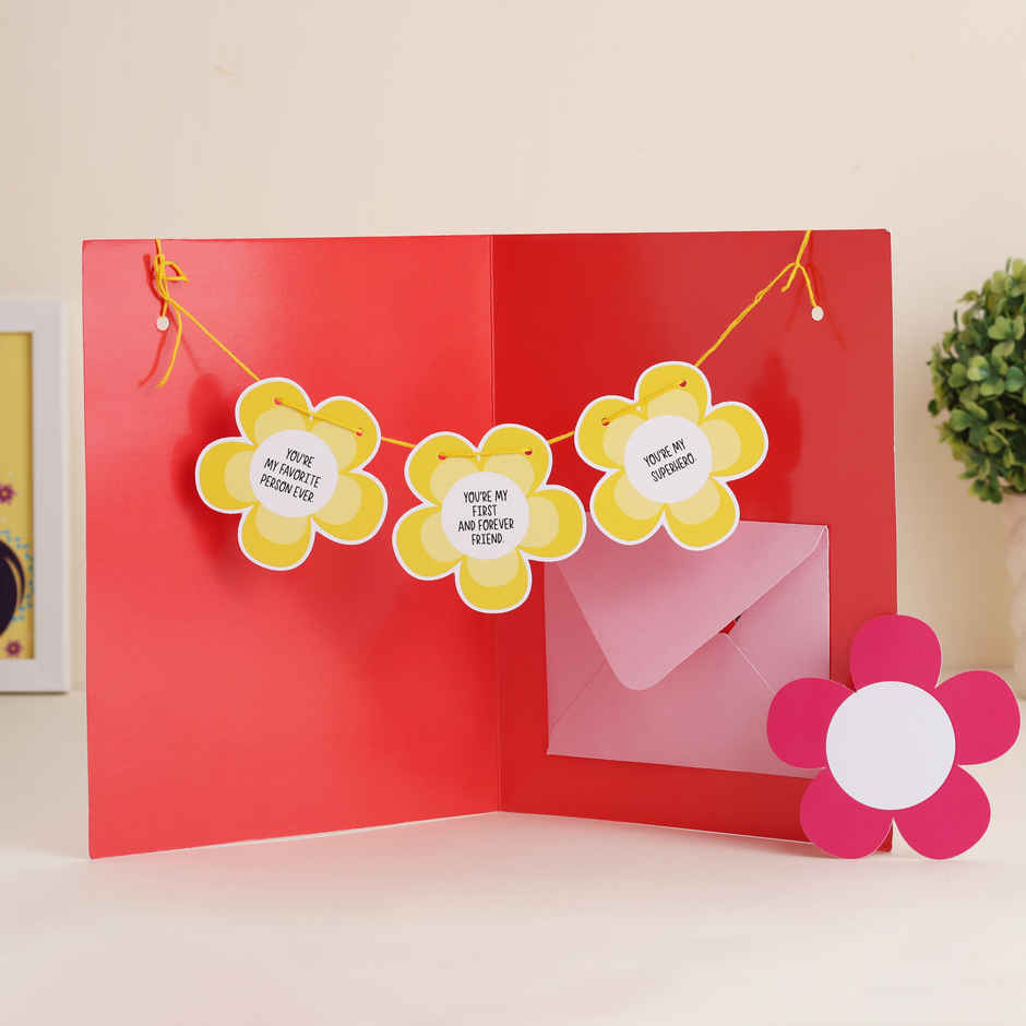 Mothers Day DIY Flower Banner Greeting Card | Oye Happy