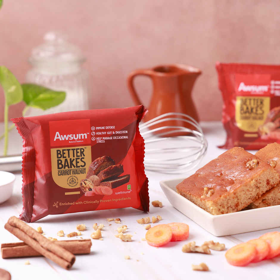 Awsum Better Bakes Carrot Walnut Cake | Bakery Delight