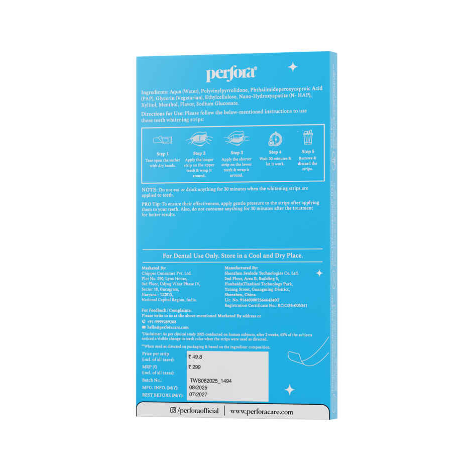 Perfora Teeth Whitening Strips | Classic Mint