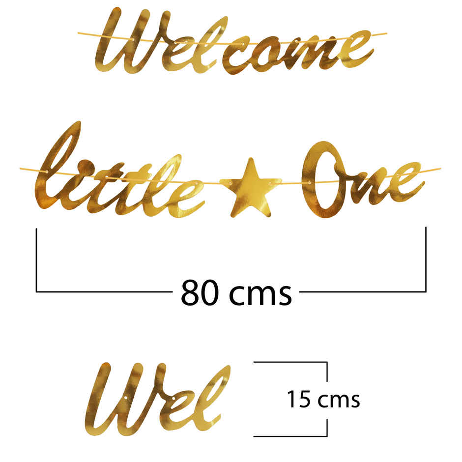 Golden Welcome Little One Banner | Propcon