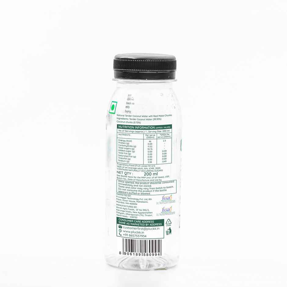 Pluckk Natural Tender Coconut Water With Real Malai Chunks|Hydration With Potassium & Electrolytes Combo 