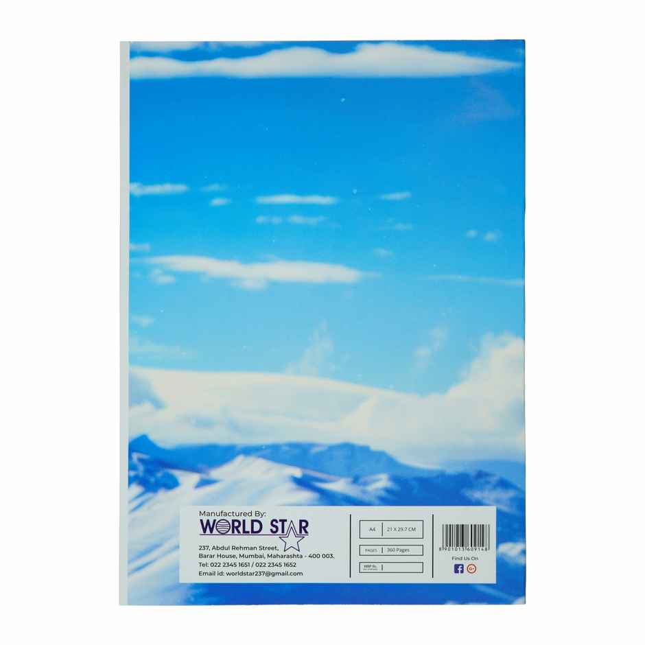ABK A4 Long Book 21 x 29.66 Cms 360 Pages Single Pc | Assorted
