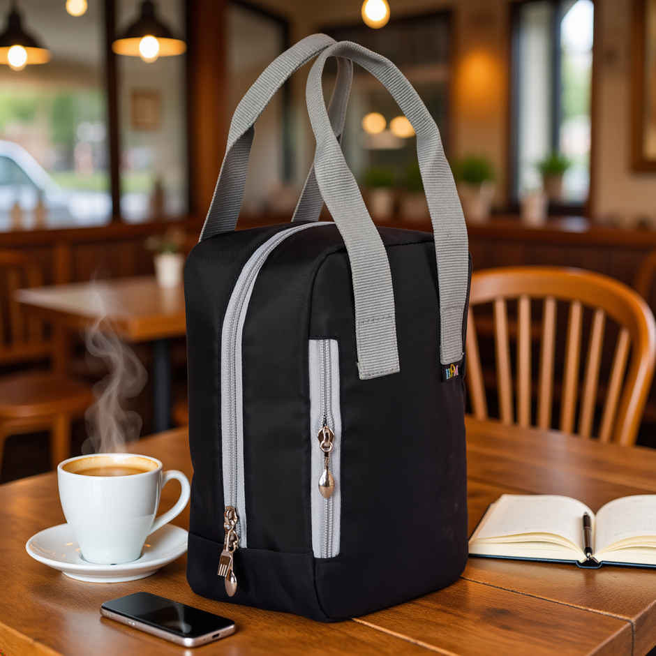 HOOM Solid Colour Lunch Bag with Met-PET Insulation & Front Pocket | Fresh and Warm for Longer