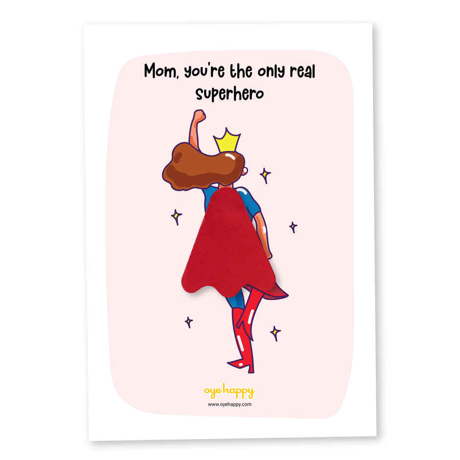 Supermom Cape Greeting Card | Oye Happy