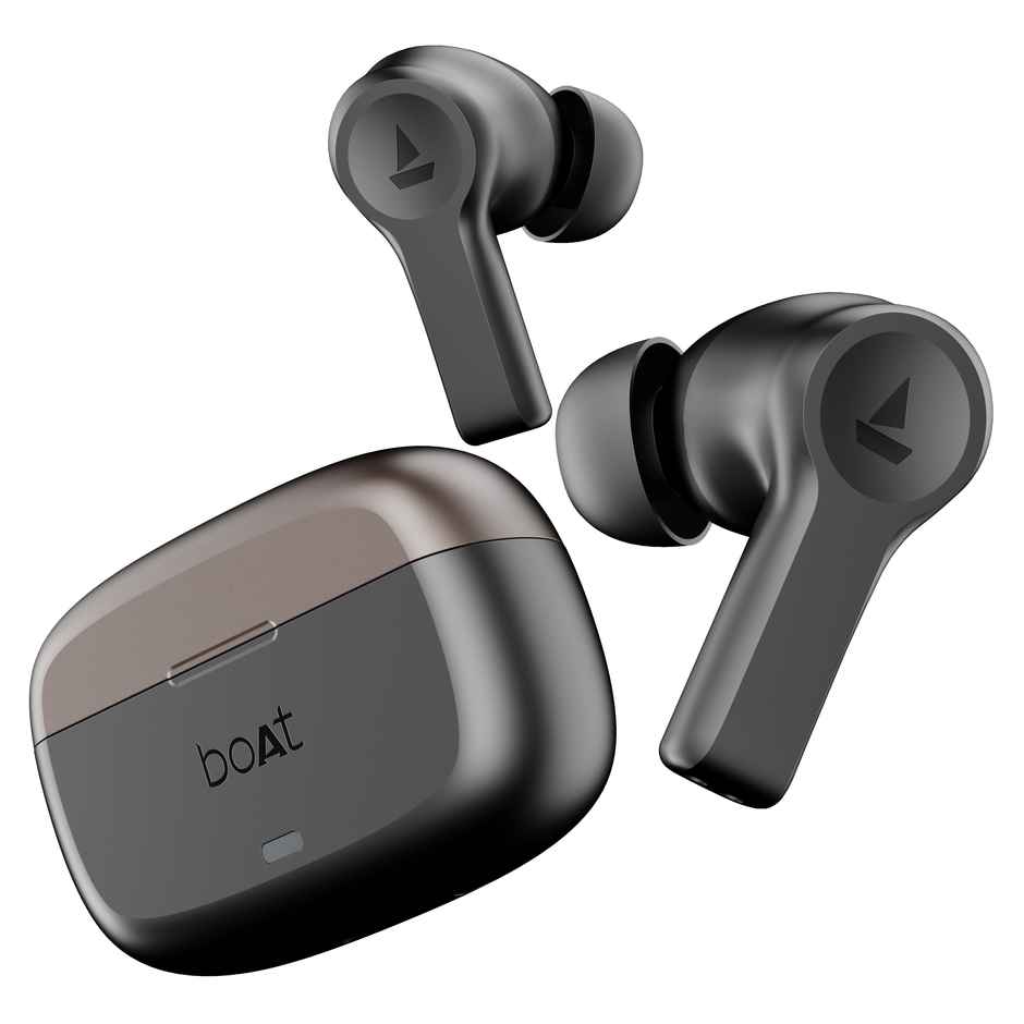 boAt Nirvana Lucid TWS Earbuds w/ 32 dB ANC, Multi-Point Connectivity, in-Ear Detection, 60HRS Playback, Hearables App, 4 Mics ENx, IPX5 TWS Ear Buds - Gunmetal Black