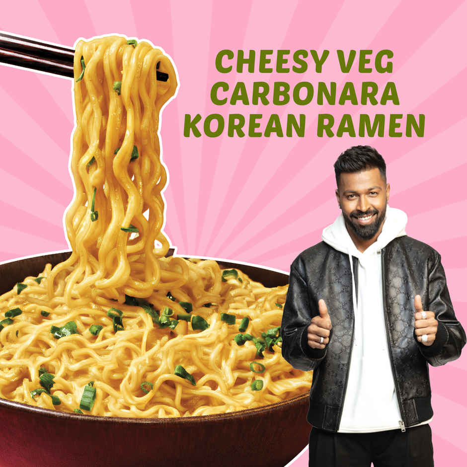 Yu Cheesy VEG Carbonara - Korean Ramen Noodles Combo 