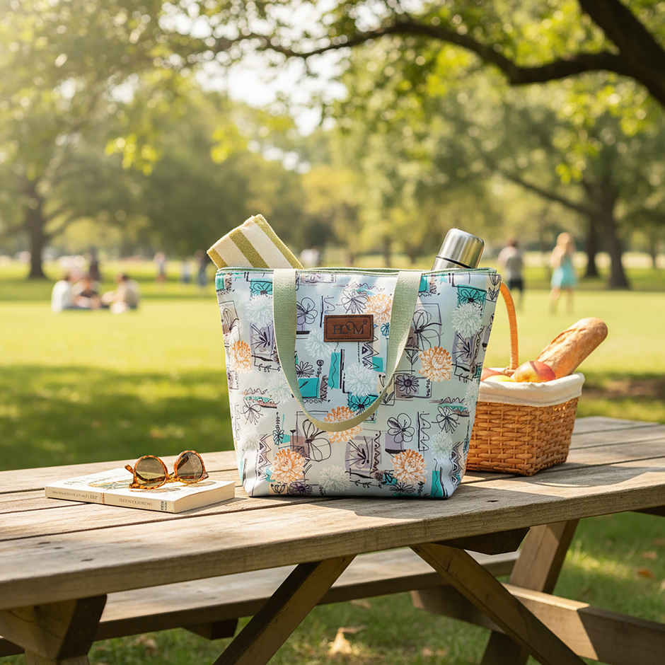 HOOM Print Lunch Bag with Met-PET Aluminium Insulation | Stylish, Functional & Keeps Food Fresh
