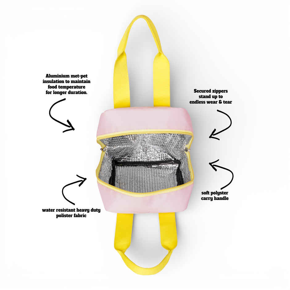 HOOM Solid Colour Lunch Bag with Met-PET Insulation & Front Pocket | Fresh and warm for Longer