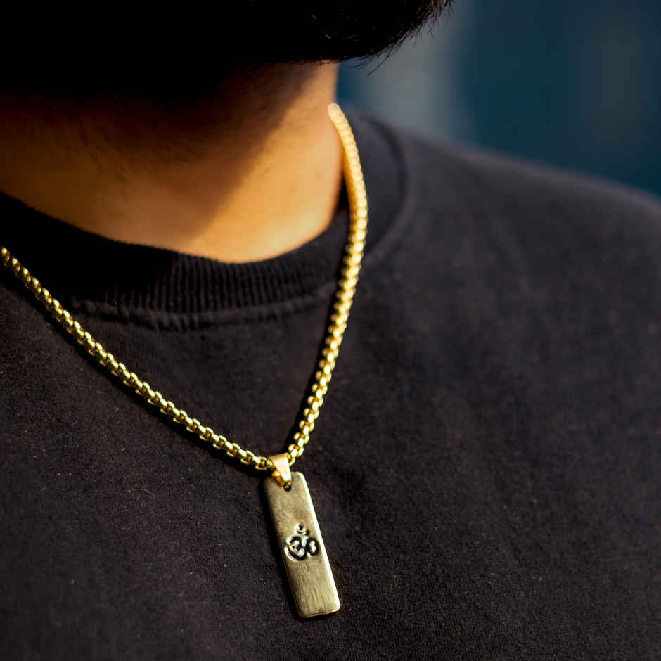 Astrotalk Gold Plated Om Pendant