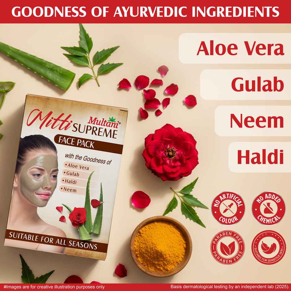 Multani Mitti Supreme | 100% Pure Face Powder | Skin Brightening & Instant Glow