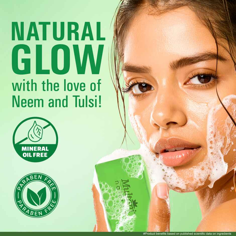 Multani Natural Neem Tulsi Handmade Soap | Fights Acne and Skin Irritation
