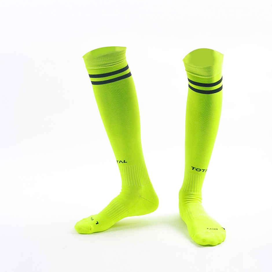 Total Trainer Football Stockings - Support for Enhanced Performance (Florocent Green, L)
