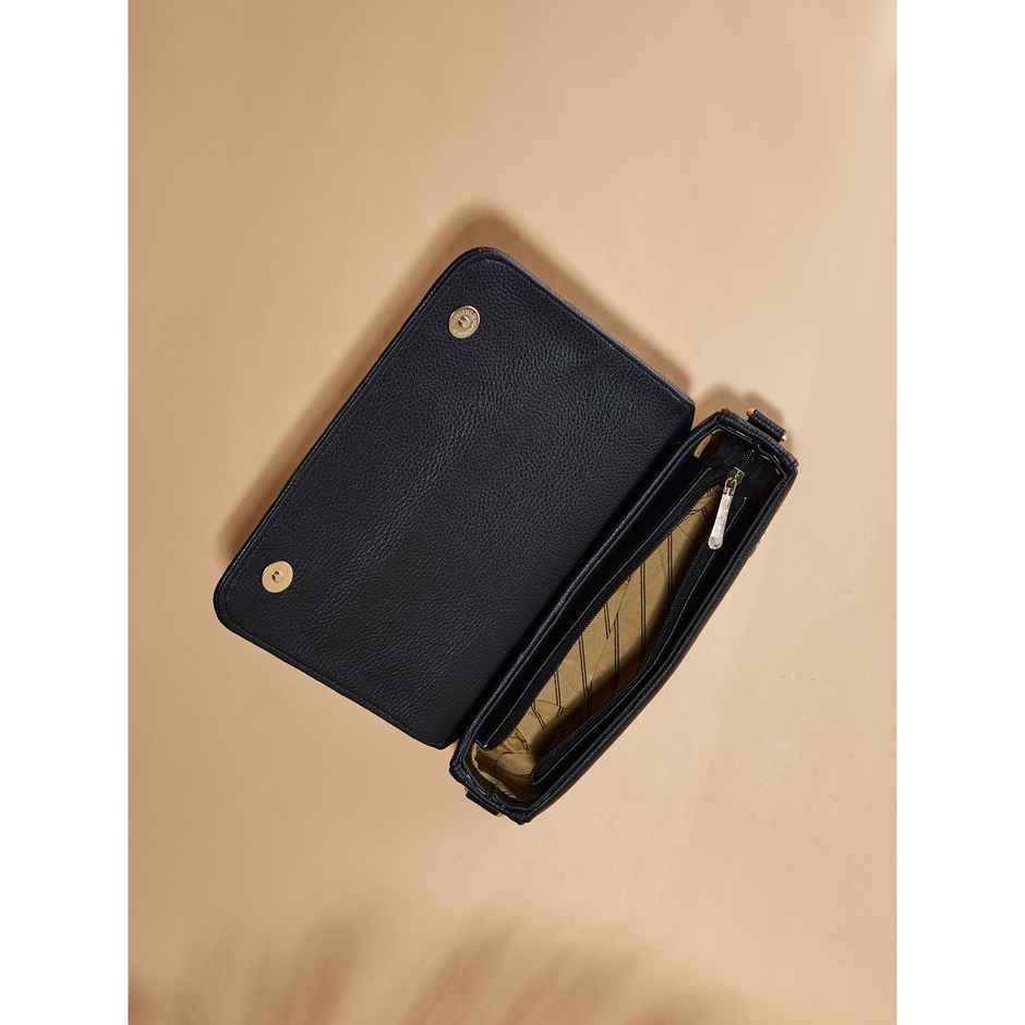 Fargo Stylish Black Sling Bag Women's Leatherette Sling Bag | FGO-822