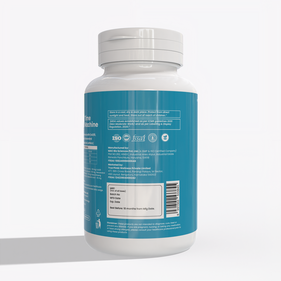 OYB Time-Machine - Anti-Ageing Formula With Coq10, Curcumin & Resveratrol