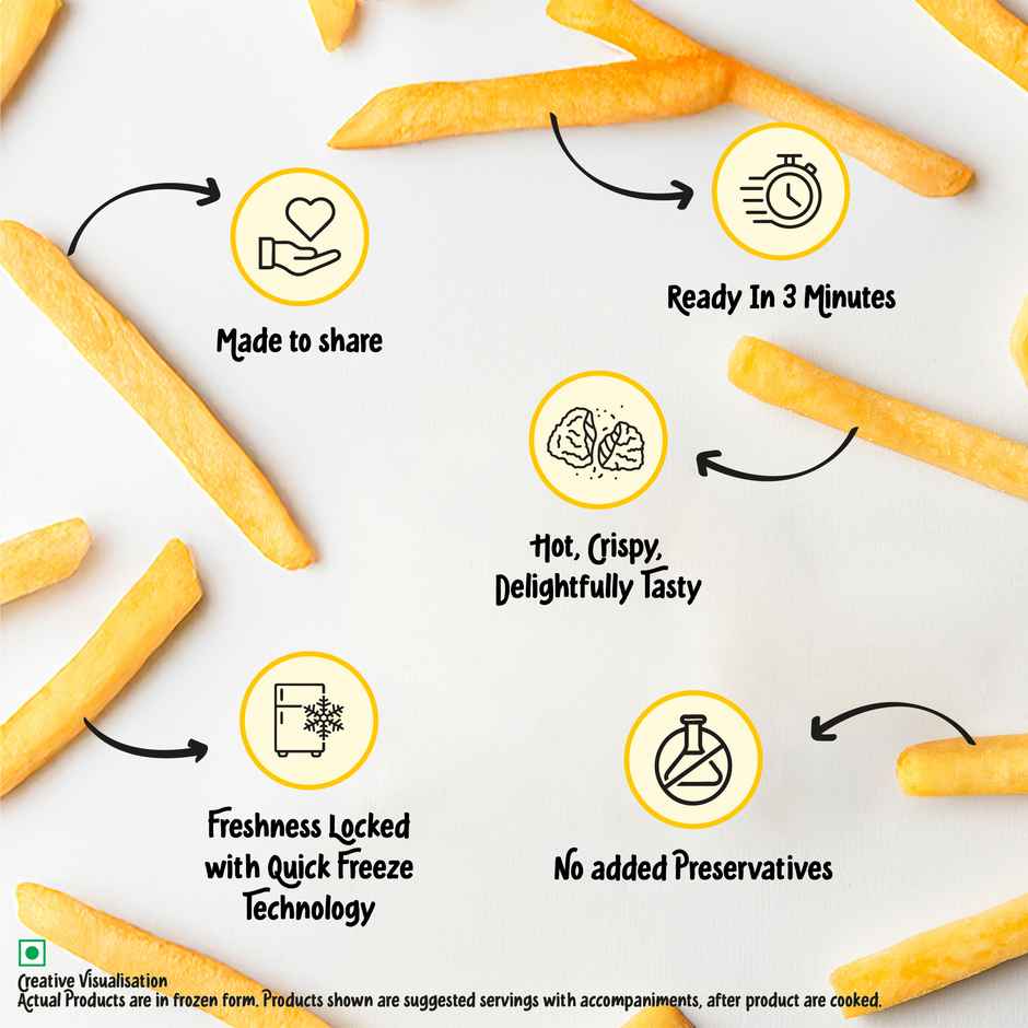 Mccain French Fries | Crispy & Ready To Cook (1kg) & Thums Up X Force Zero Sugar Soft Drink Can | Zero Calories | Carbonated Beverage (300ml) Combo