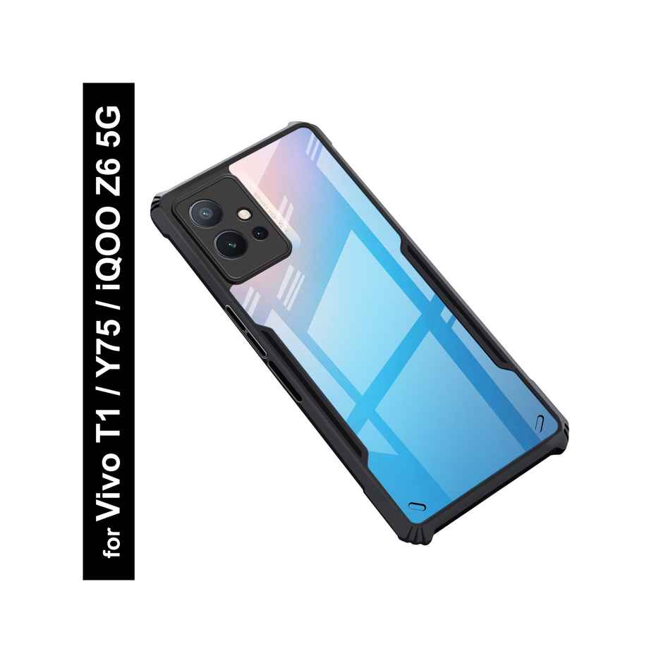 Zapcase Back Cover for Vivo Y75 5G, iQOO Z6 5G, Vivo T1 5G | Matte-Black