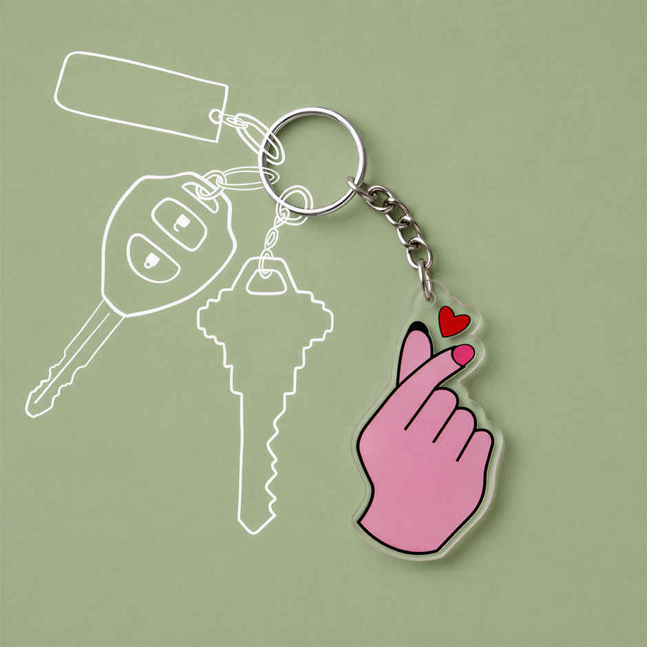 Korean Heart Hand Sign Keychain | Oye Happy