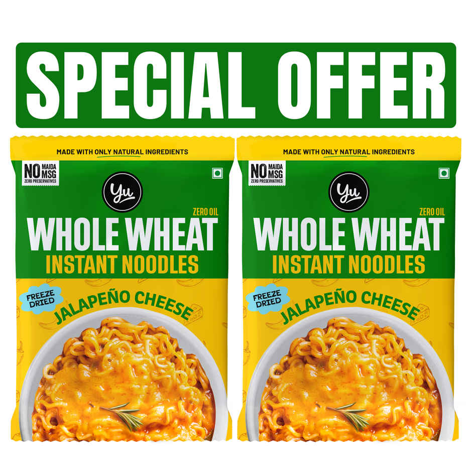 Yu Jalapeno Cheese - 100% Whole Wheat Instant Noodles | Pack Of 2