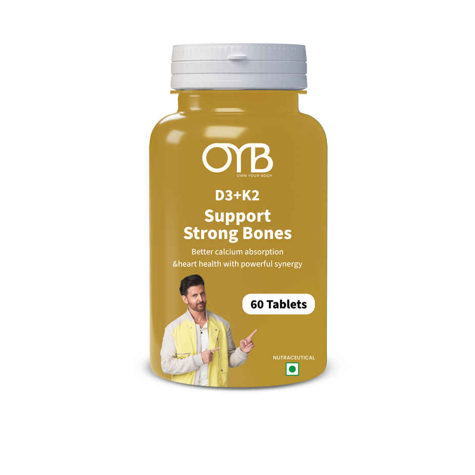OYB D3 + K2 for Bone & Heart Health with D3, K2 MK-7 & Calcium