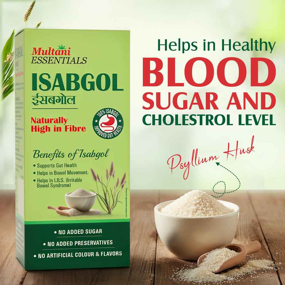 Multani Essentials Isabgol Psyllium Husk Powder| Manage Constipation