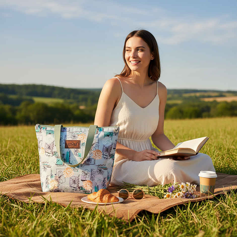 HOOM Print Lunch Bag with Met-PET Aluminium Insulation | Stylish, Functional & Keeps Food Fresh