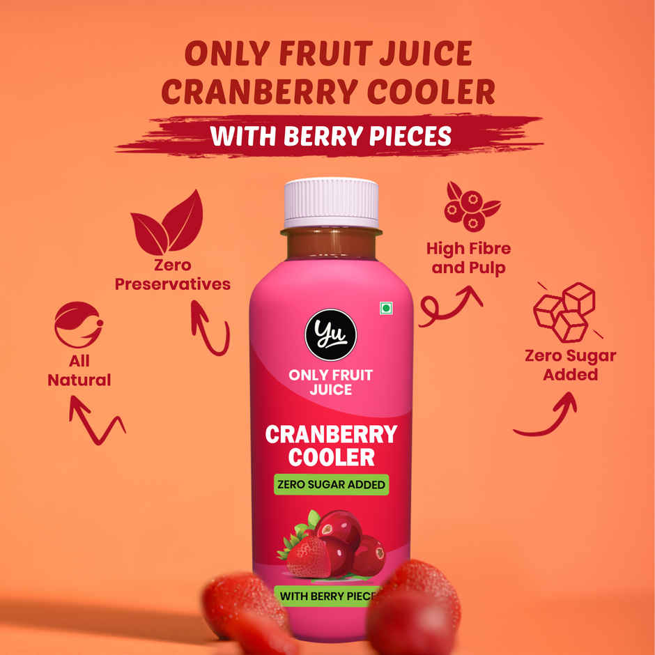 Yu Cranberry Cooler with Berry Pieces - Only Fruit Juice