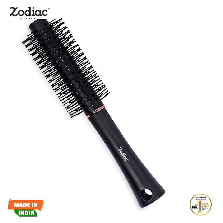Zodiac Swiss Round Hair Brush | Black Matt