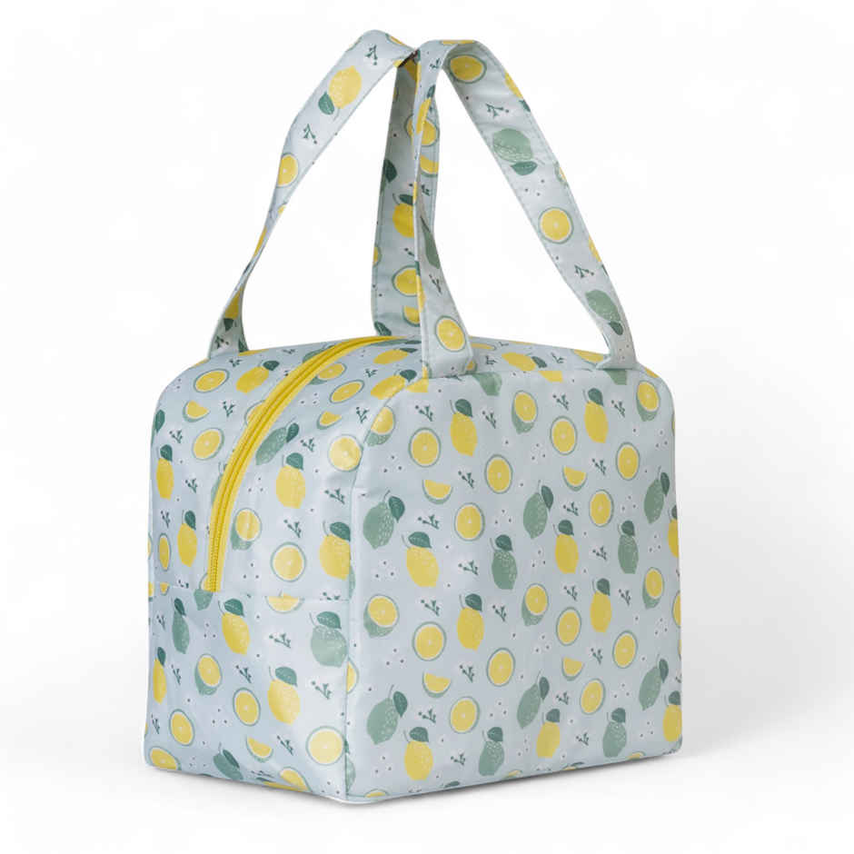 HOOM Lemon Print Lunch Bag with Met-PET Aluminium Insulation | Fresh and Warm for Longer