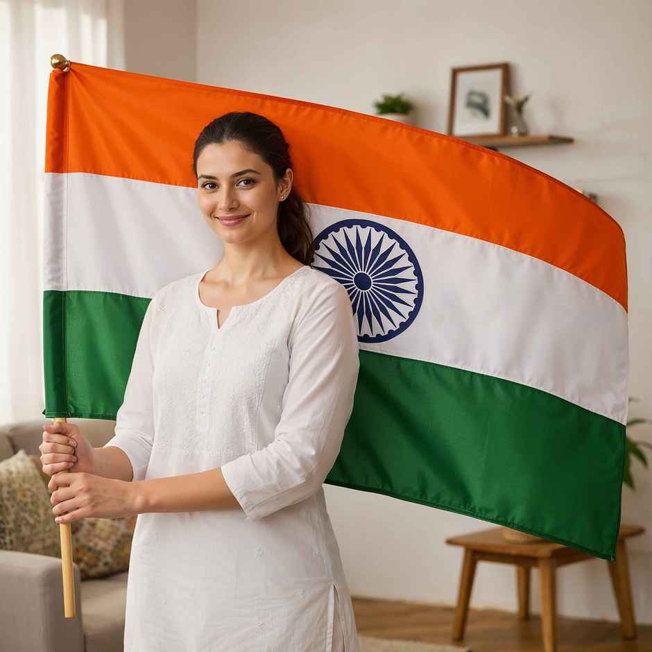 Indian Flag Medium | 3 x 4.5 ft | Tricolor Flag for Cricket Match Parties | Propcon