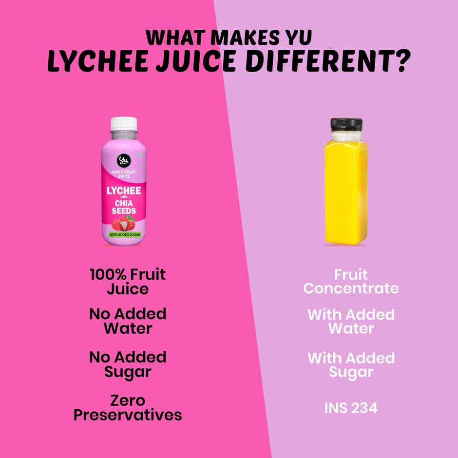 Yu Lychee With Chia Seeds | Only Fruit Juice