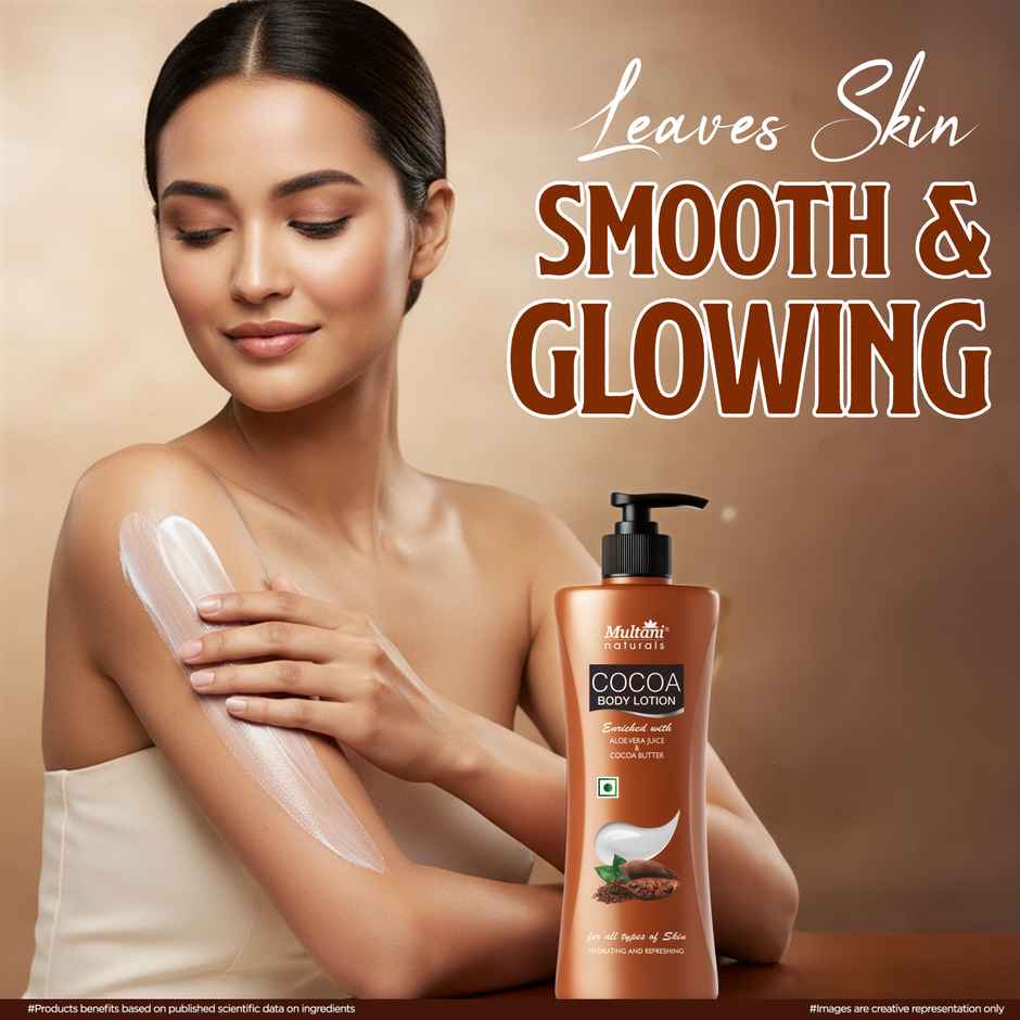 Multani Naturals Cocoa Body Lotion | Non Sticky Lightweight Formula | Moisture & Protect