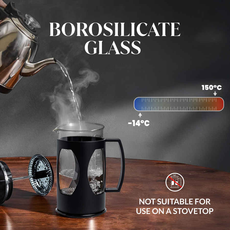 Birch & Co. French Press Coffee Maker | Matte Black