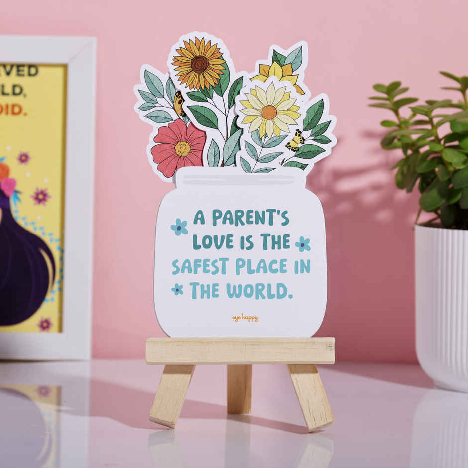 Floral Quote Easel | Motivational Desk Decor with Stand | Oye Happy