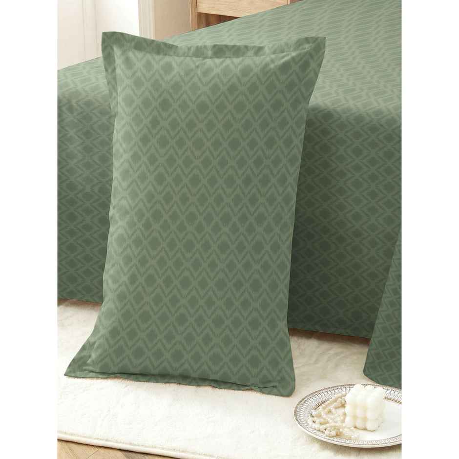 Dream Living Embossed Double Bedsheet Set | Olive - 220 x 250 cm